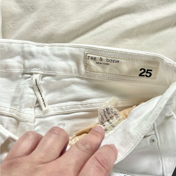 NWT Rag & Bone White Distressed Cate Midrise Ankle Skinny Jeans size 25 - Picture 6 of 7